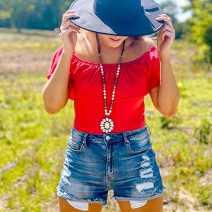 Firecracker 💥 Red One Piece Bodysuit